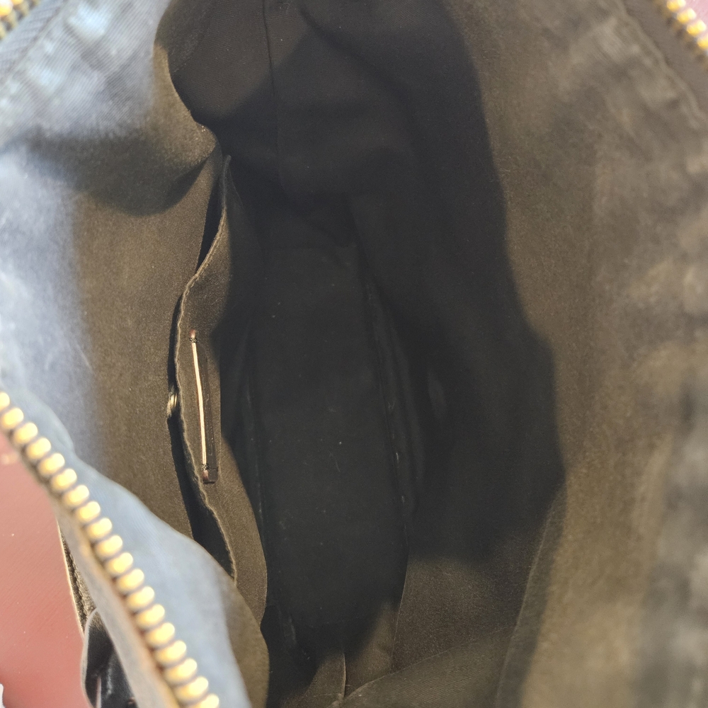 Coach Dark Brown Signature Canvas Shoulder Bag with Gold Hardware - Picture 5 of 9